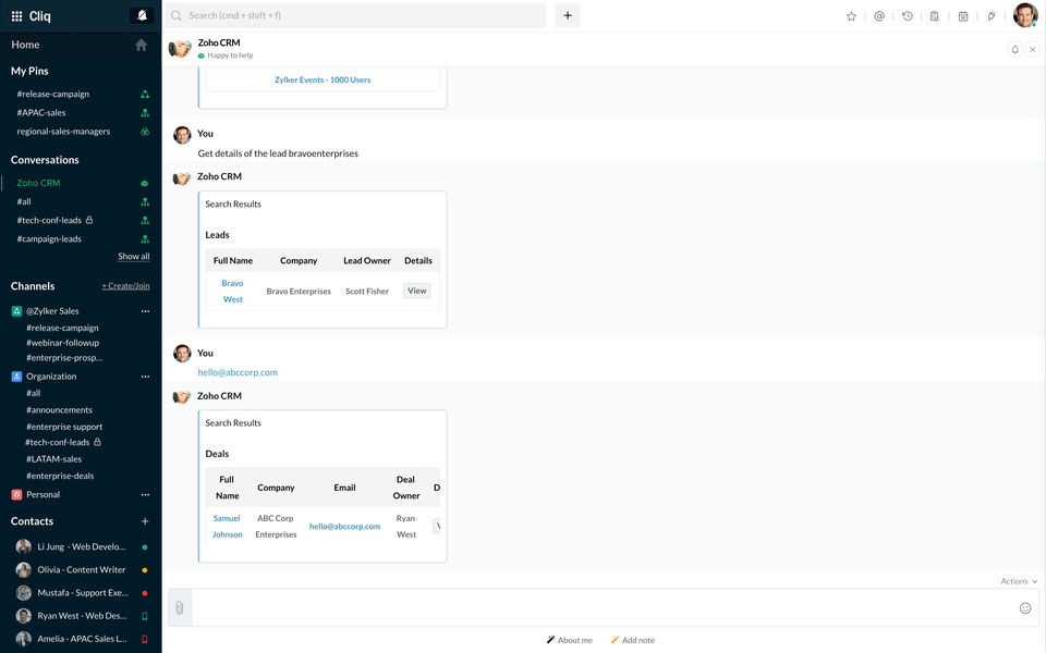 Zoho Cliq screenshot 1