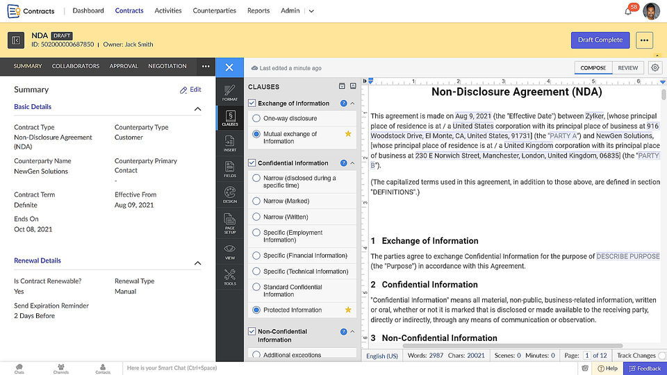 Zoho Contracts screenshot 2