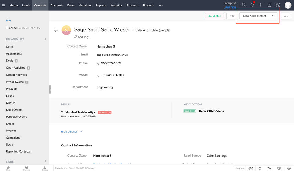 Zoho CRM screenshot 2
