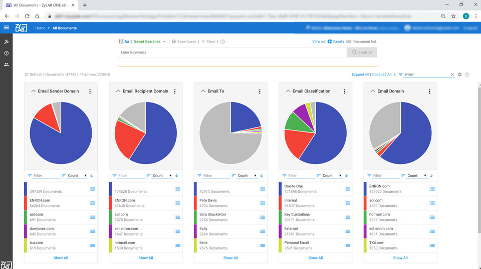 ZyLAB ONE screenshot