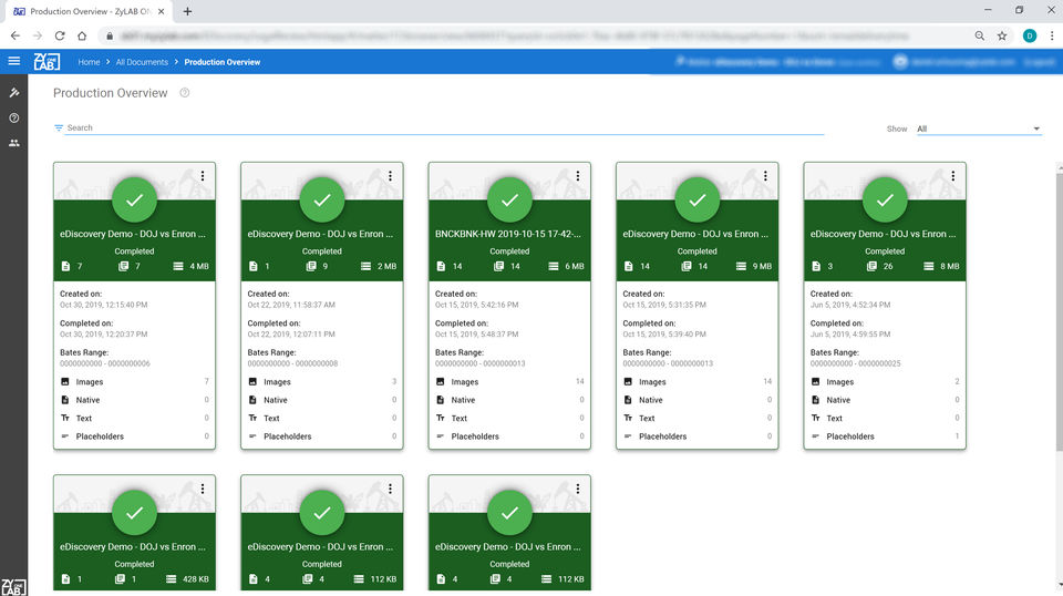 ZyLAB ONE screenshot
